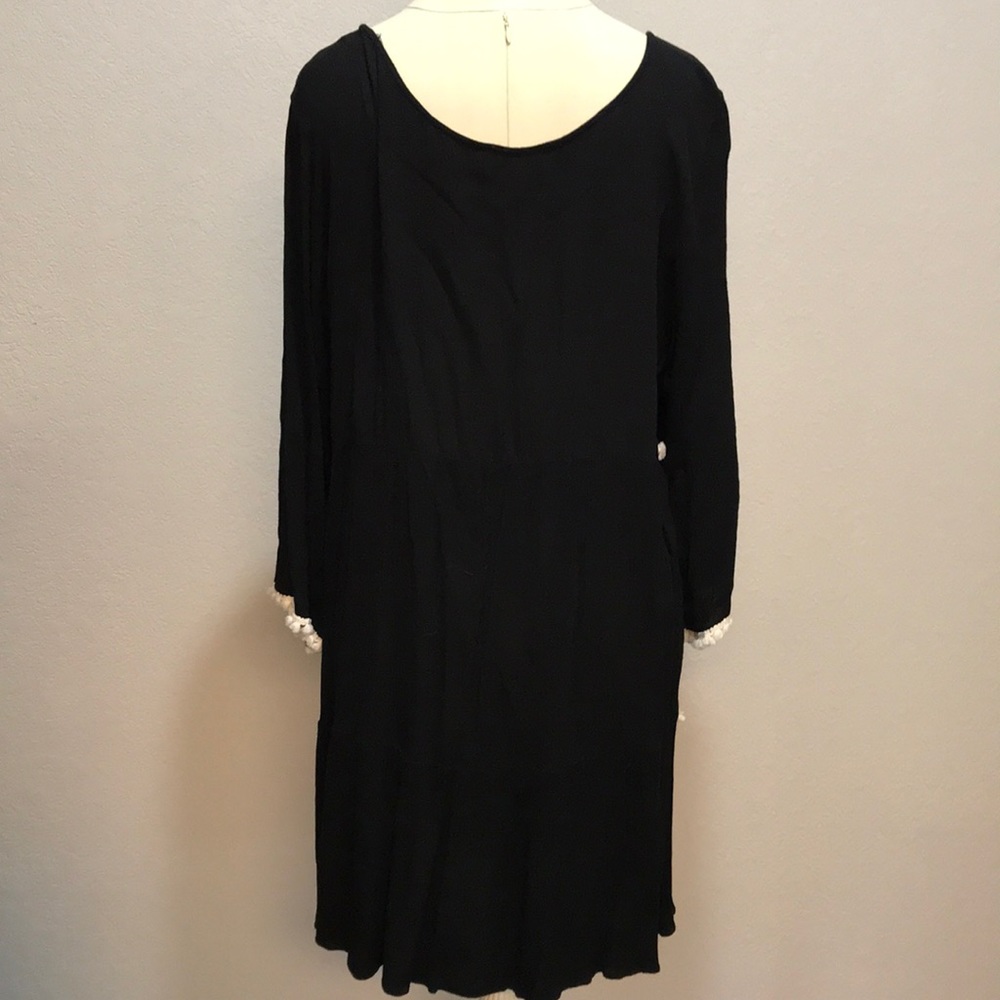 Black Gauze Dress with Trim by Umgee - Picture 4 of 8